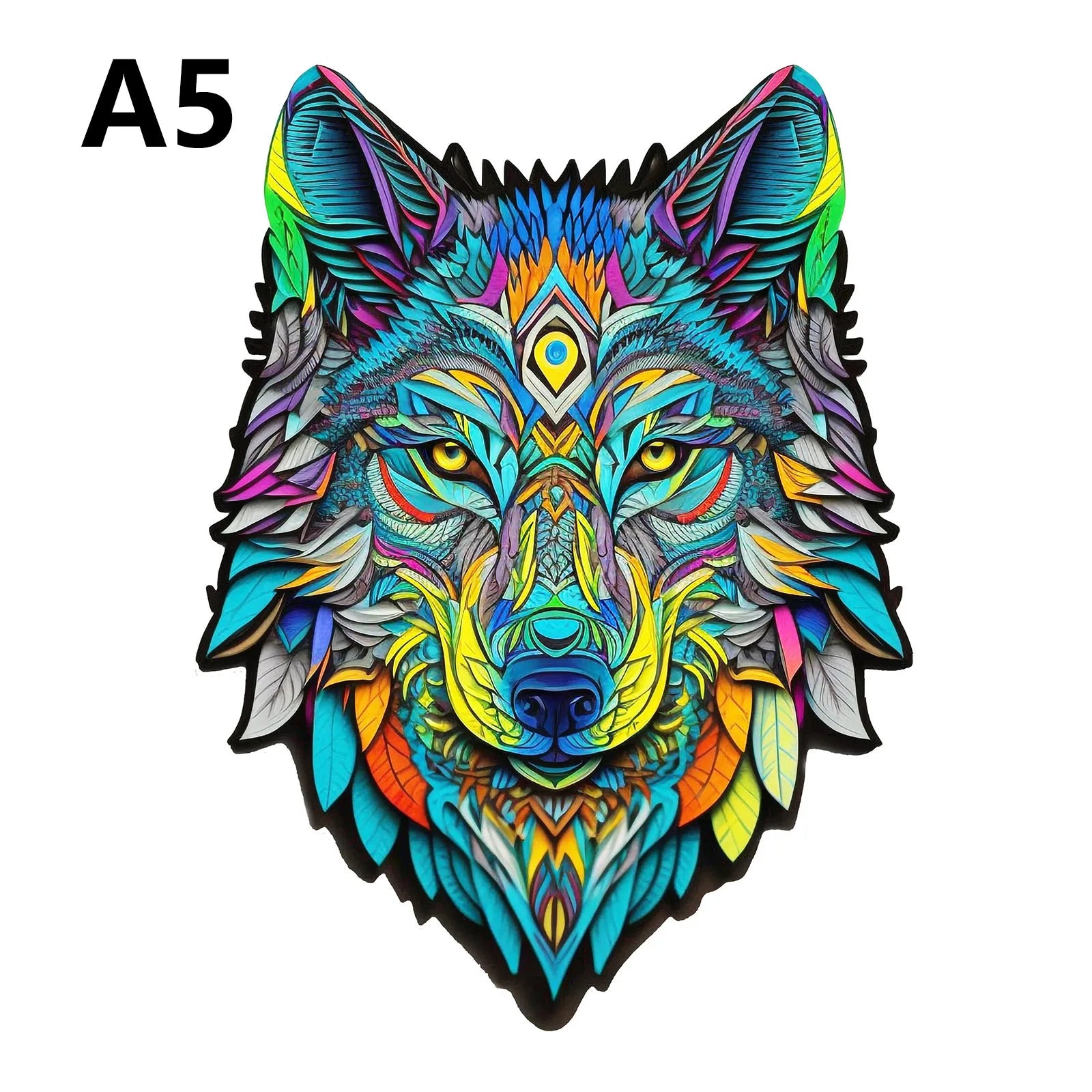 Wolf Pattern Wooden Puzzle, Irregular Animal Shapes, Educational Toys, Best Holiday Birthday Gift