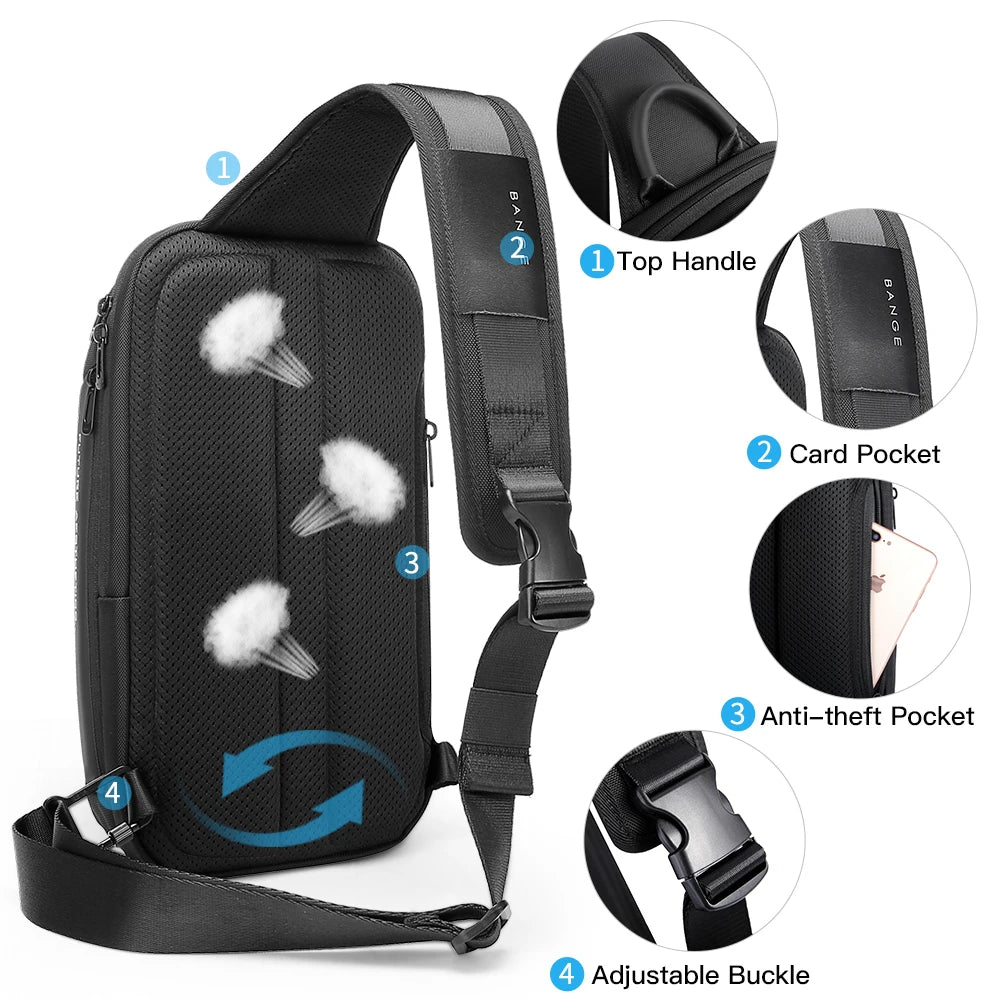 Bange New Oxford Fashion Waterproof Chest Bag Crossbody Bag Men's Models Men's Chest Bag Leisure Shoulder Satchel Large Capacity