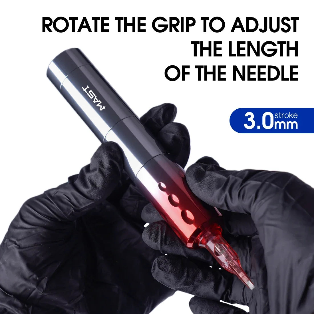 3.0mm Stroke Mast Wireless Tattoo Machine Instant Start-up Mode Coreless Motor Permanent Makeup Machine Pen Tattoo Supplies