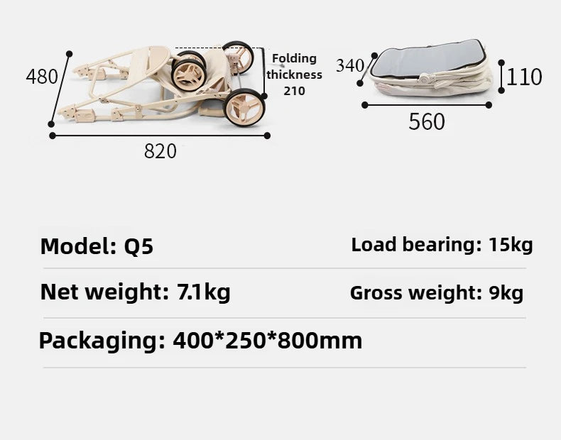 High-value Pet Stroller Lightweight and foldable Detachable Pet Stroller Car Pet Basket Outdoor Cat and Dog Travel Stroller