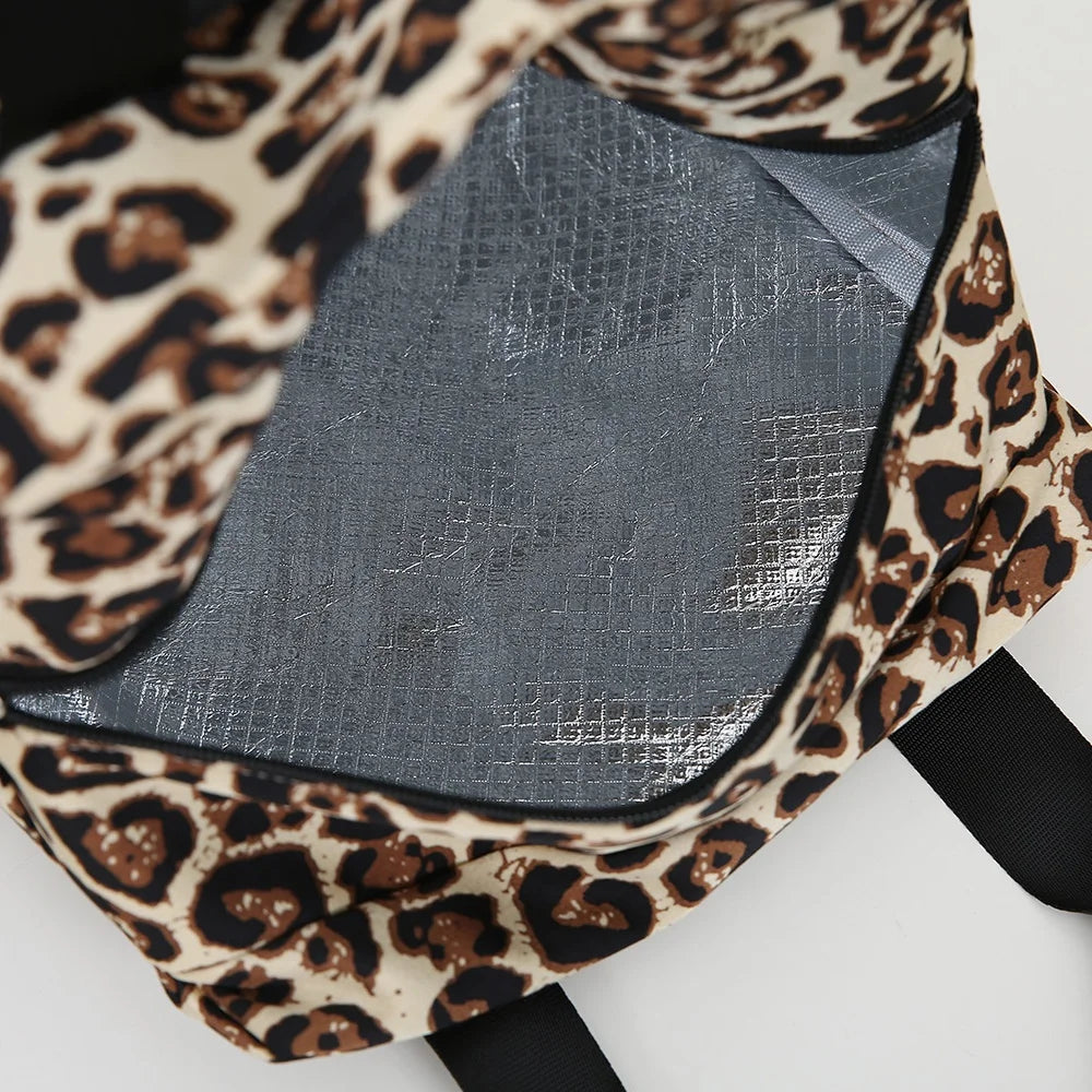 Thickened Nylon Fabric Lunch Bag with Aluminum Foil Inner Large Capacity Portable Lunch Box Storage Bag for Work Picnic Scho