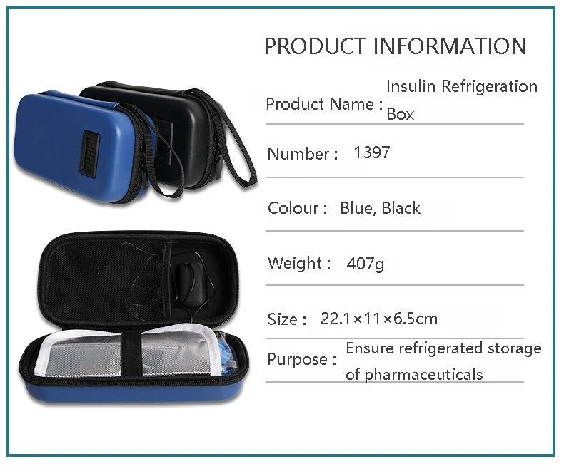 Insulin Cooler Travel Case TSA Approved Portable Medication Organizer with Thermometer and Ice Pack Insulated Diabetic Cooler