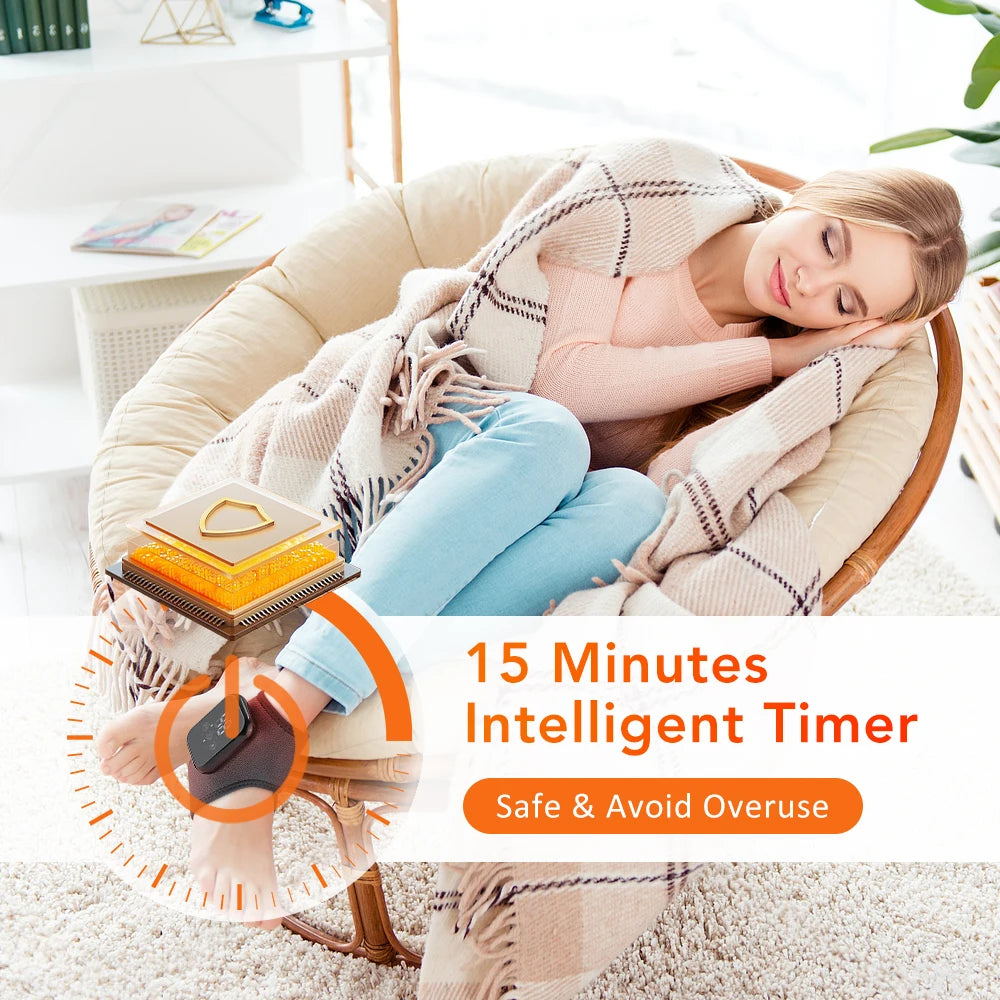 Electric Ankle Foot Massager Vibration Hot Compress Smart Air Pressure Multifunctional Brace Support Relaxation Treatments