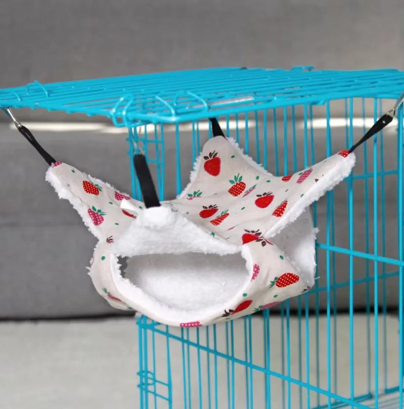 Warm Plush Hamster Hammock Small Animal Double-layer Thicken Sleeping Bag Nest Pets Rat Squirrel Hanging Cage House