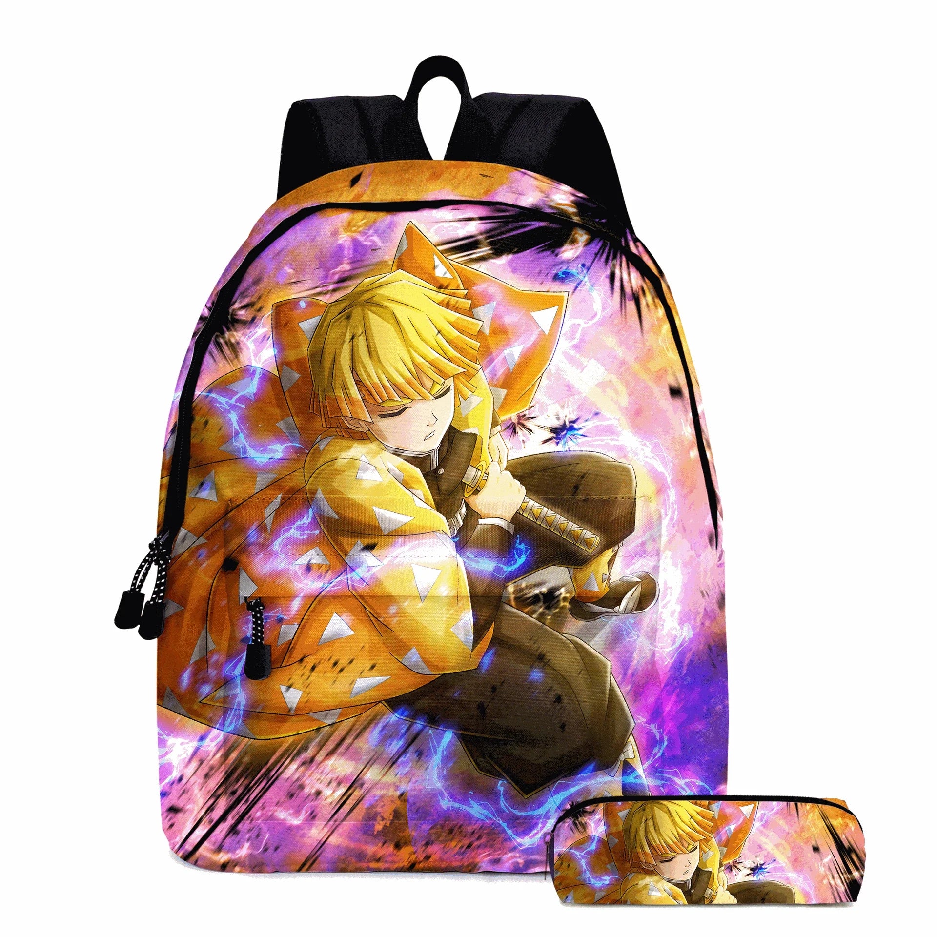 Demon Slayer Nezuko Backpacks 2pcs Girls School Bags Kimetsu No Yaiba Kids Anime Bagpacks Female Male Bookbag Gifts