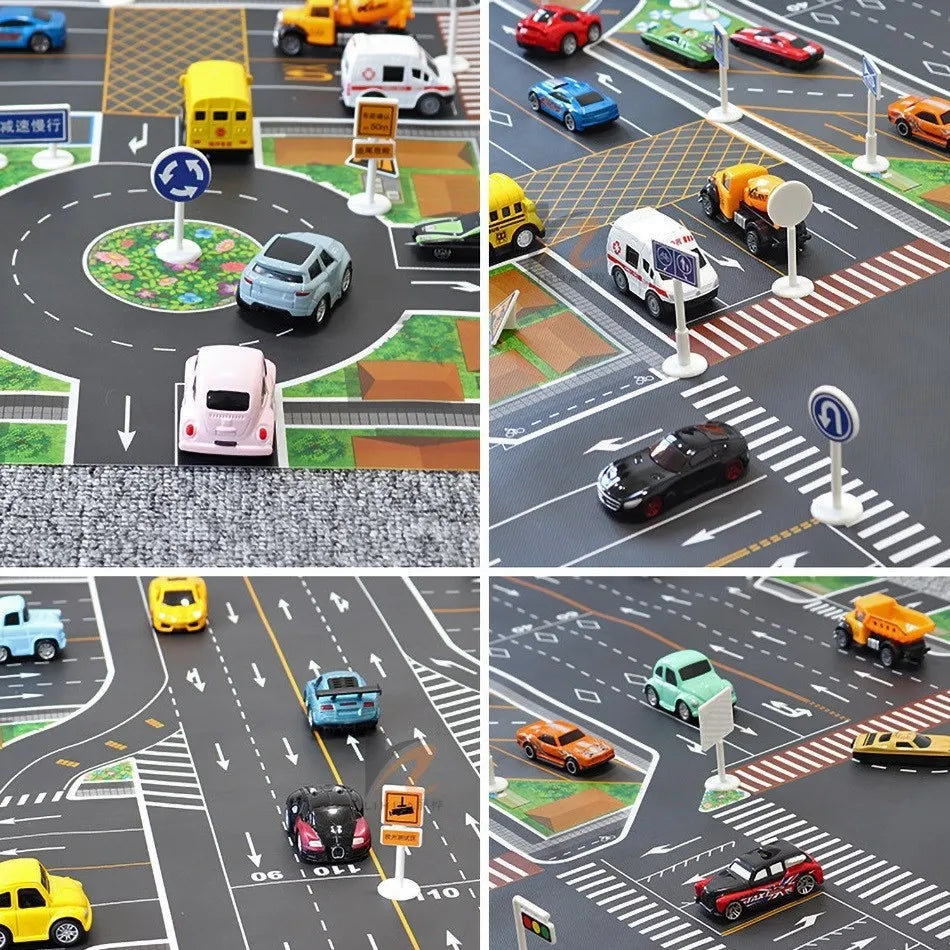 130*100cm Baby Crawling Mat for Children Cartoons Traffic Rug Indoor Toys City Road Carpet Kids Game Little Girl and Boy Playmat