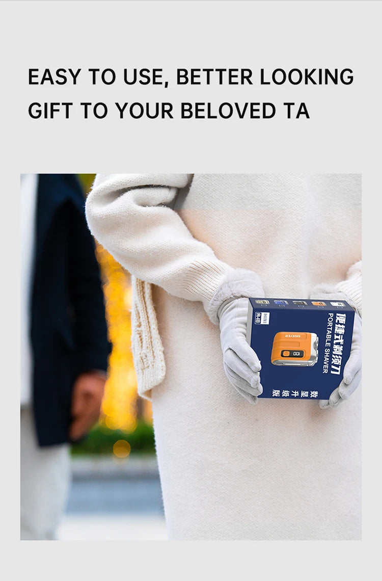 Mini Electric Smart Shaver Household Car Shaver Digital Display Dual Blade Rechargeable Shaver Powerful Beard Trimmer Tool