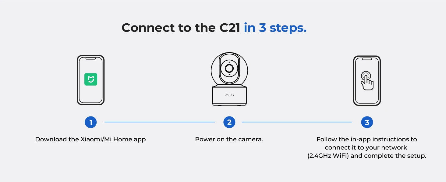 IMILAB C21 2.5K IP Security Camera MiHome App 360° Night Vision Baby Monitor with App, 2-Way Audio, AI Detection