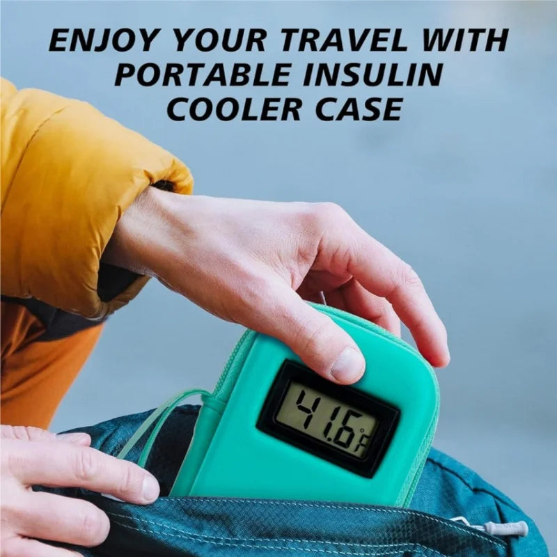 Insulin Cooler with Temperature Display - Medicine Refrigerated Bag with 2 Ice Pack for Diabetic Medication Pen Travel Daily Use