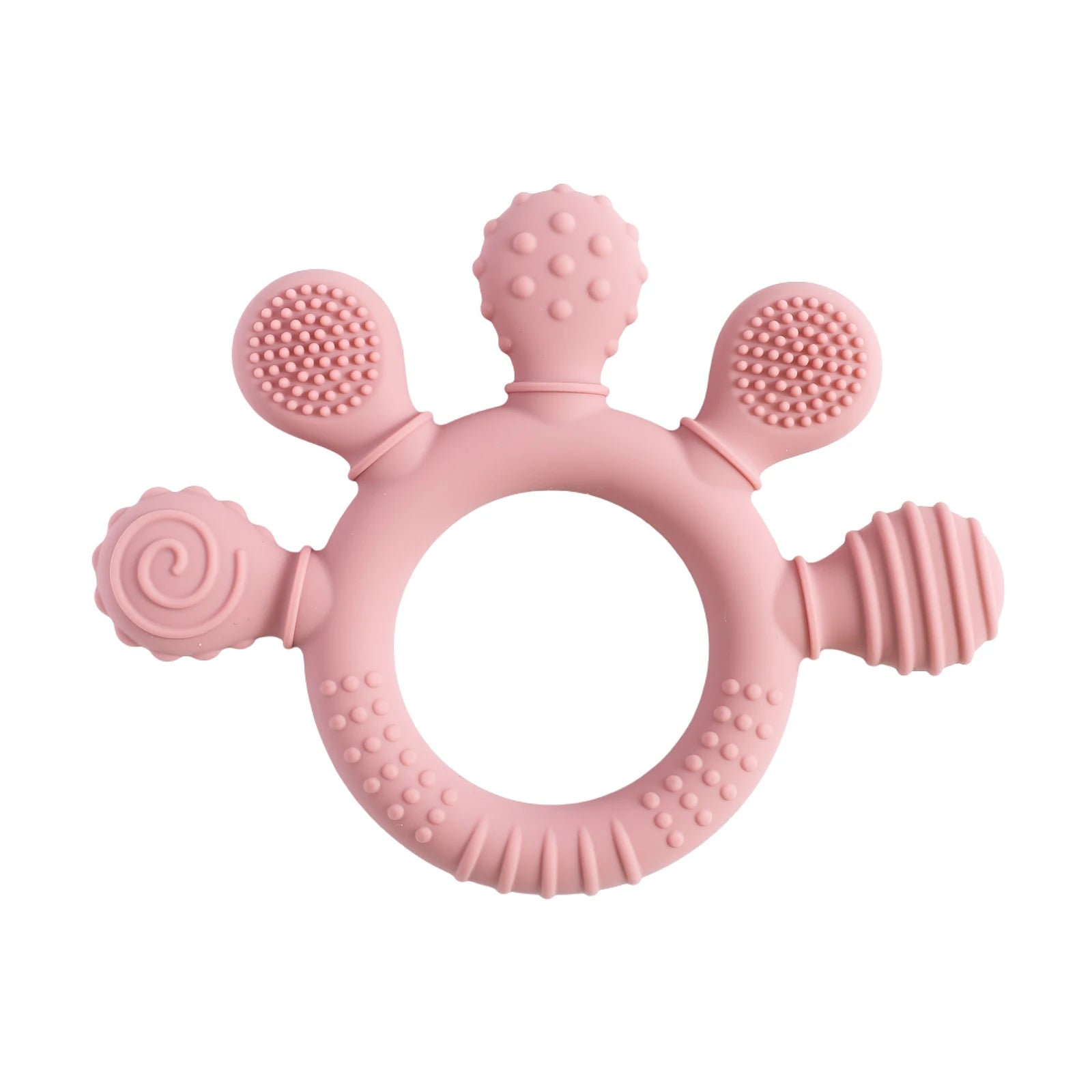 1pc Silicone Teether Food Grade Baby 0-12 Toys Teething Ring Sensory Toys for Toddlers Silicone Animal Soothing Toys Accessories