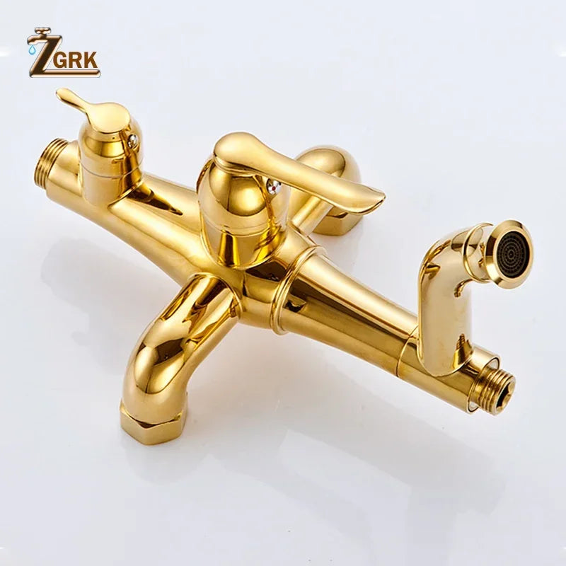 ZGRK Shower Faucets Bathroom Mixer Taps Top Spray Rainfall Shower Head Washing Faucet Antique Shower System Plumbing Crane