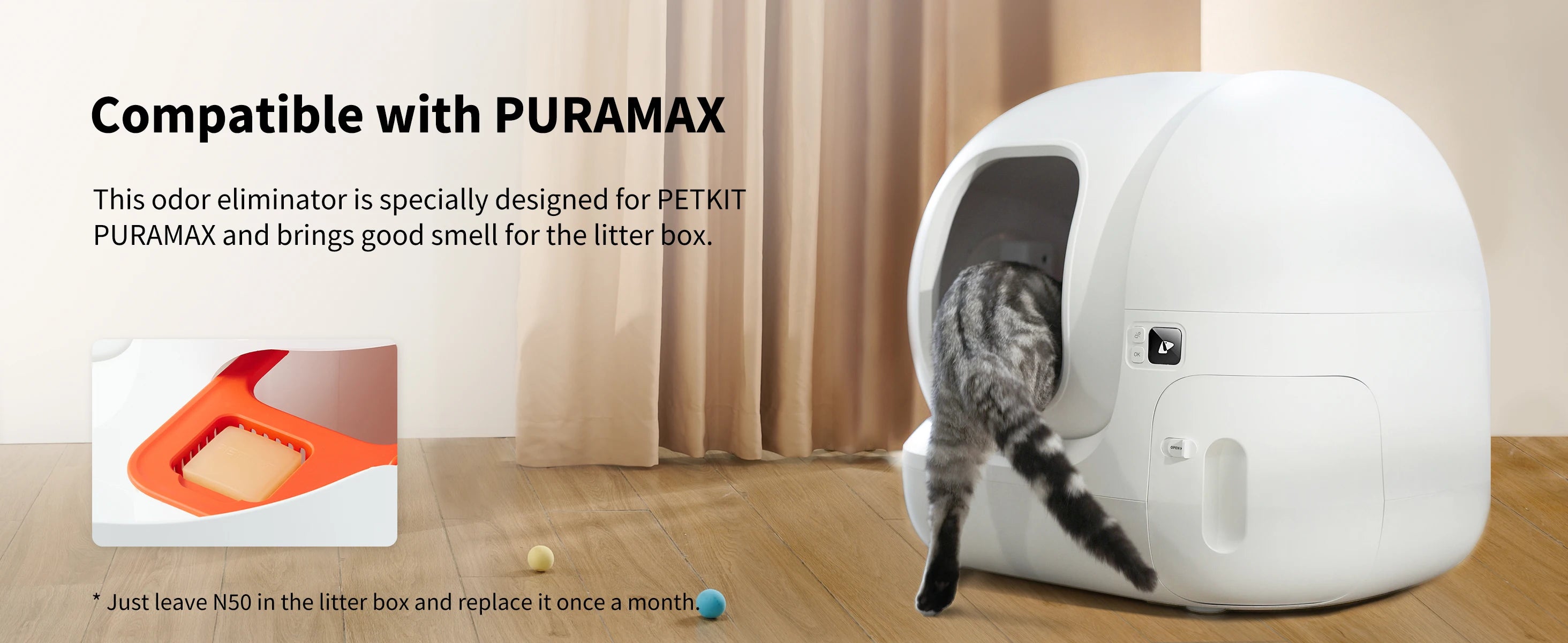 PETKIT Deodorant N50 Second generation For PURA MAX Self-Cleaning Cat litter box Air Cleaning Materials puramax2 part deodorizer