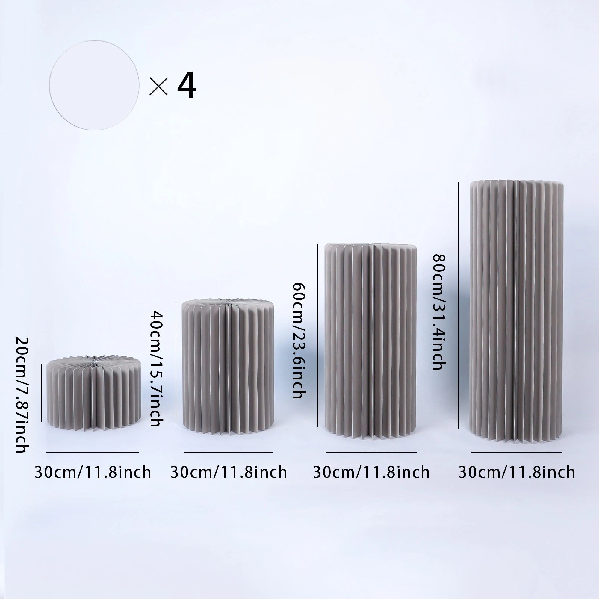 Sturdy Cardboard Column with Clear Acrylic Plate Reusable Cylinder Stands for Party,Cake Stand Pillar for Birthday Dessert Cake