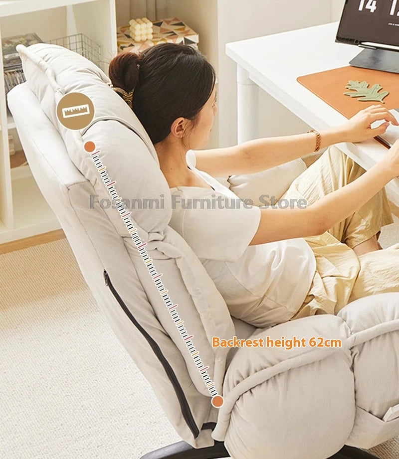 High-Back Gaming Recliner Chair Home Office Comfort Soft Desk Chair Ergonomic Wide Seat Computer Chairs with Adjustable Armrests