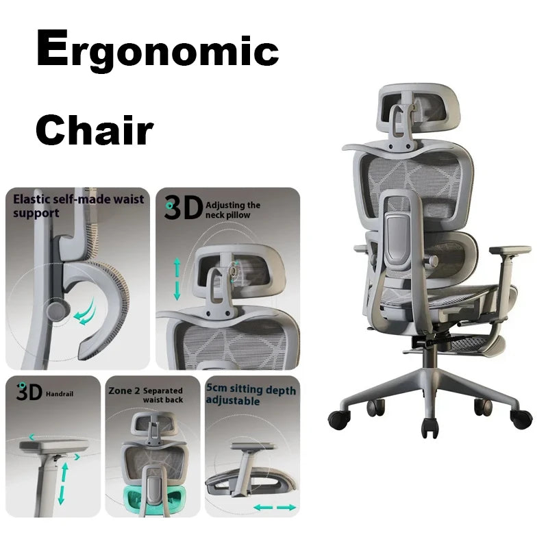 Ergonomic Chair 3D Headrest Armchair Gaming Chairs Computer Recliner Relaxing Massage Silla De Escritorio Office Furniture