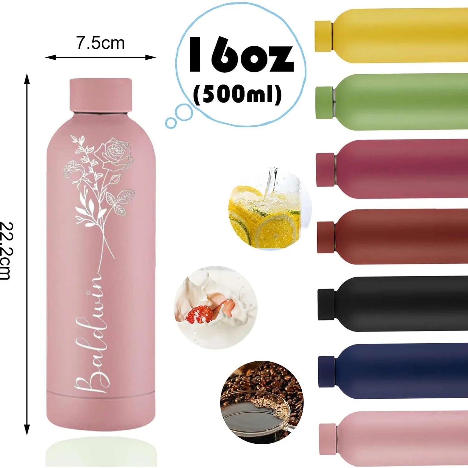 Custom Portable Insulated Cup Personalized Name Logo Thermal Mug For Christmas Halloween Birthday Gift Travel Sport Drinkware