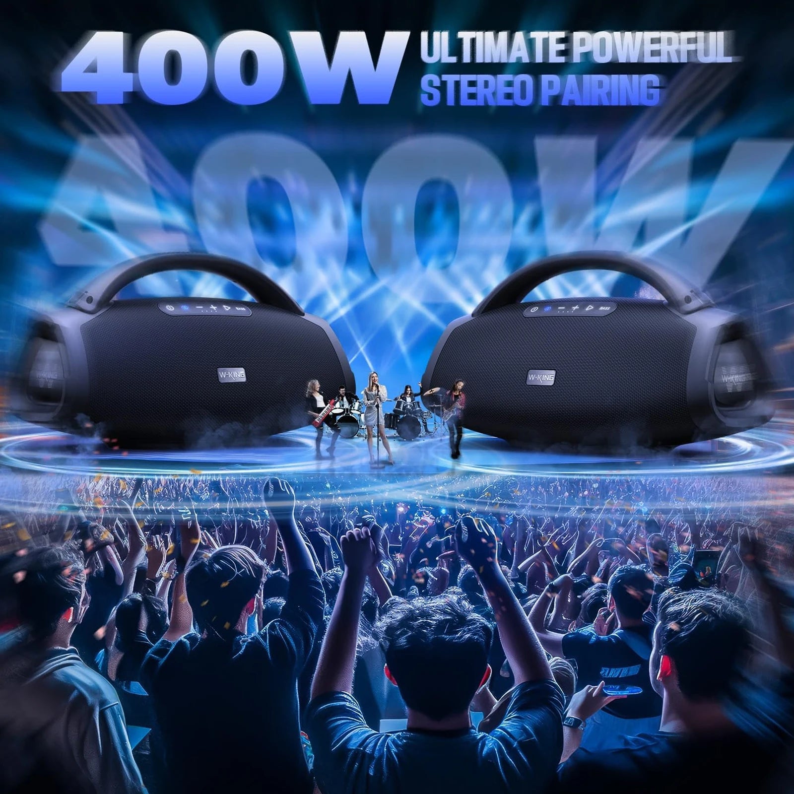 W-KING X20 Portable Bluetooth Speaker 200W RMS Outdoor Wireless Speaker IPX7 Waterproof Speaker Party Camping 24H Playtime