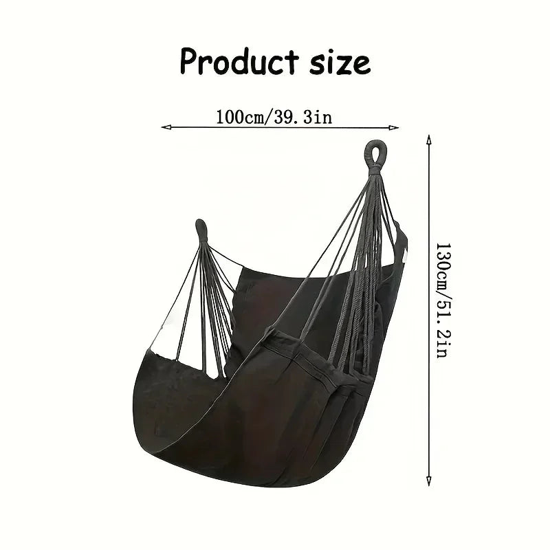 Durable Hanging Hammock Chair Bedroom Furniture Hanging Swing Indoor Outdoor Cotton Rope Boho Patio Chair Home Decor for Balcony