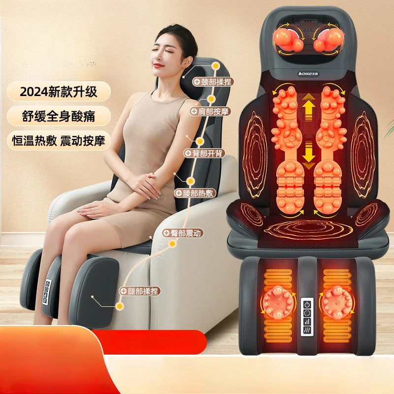 Full Body Hot Compress Massage Cushion Household Five-in-one Multi-part Massage Pad Intelligent Remote Control