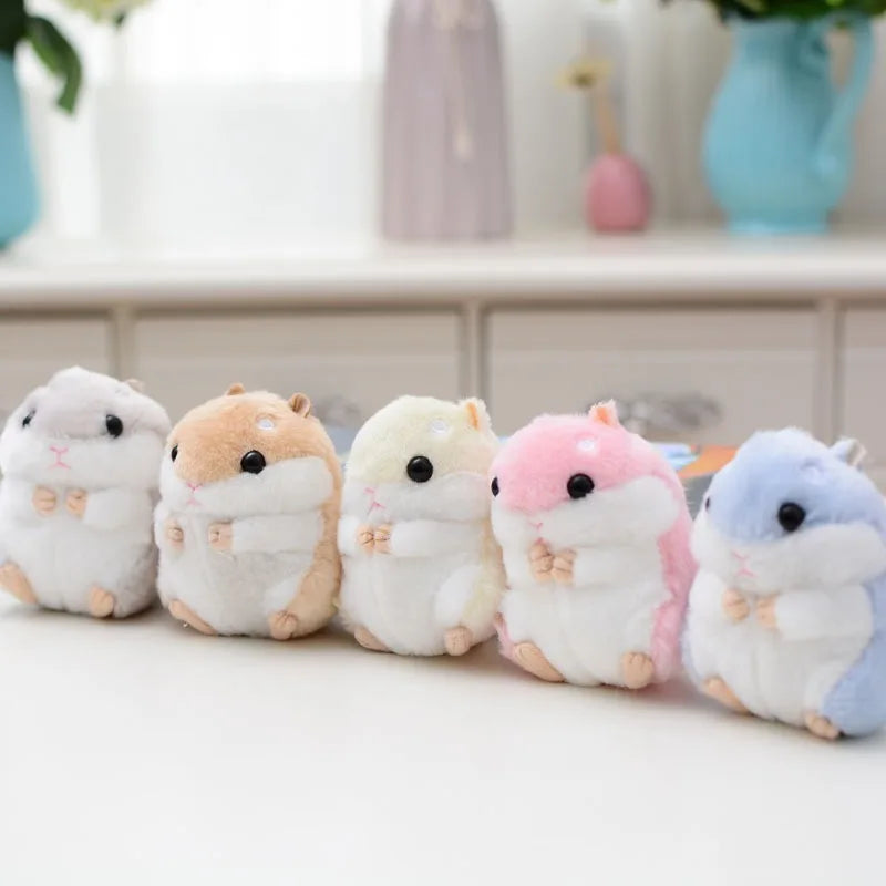 Cute Hamster Stuffed Animal Hamsters Plush Toy Small Stuffed Doll with Chain for Kid Boy Girl Goodie Bag Fillers Birthday Gift