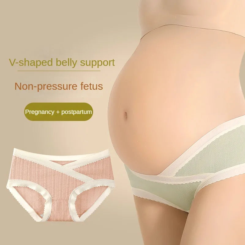 3PCS Soft Briefs V-shaped Abdominal Support Underpanties Pregnancy Childbirth Female Underwear Pregnant Woman Women's Panties