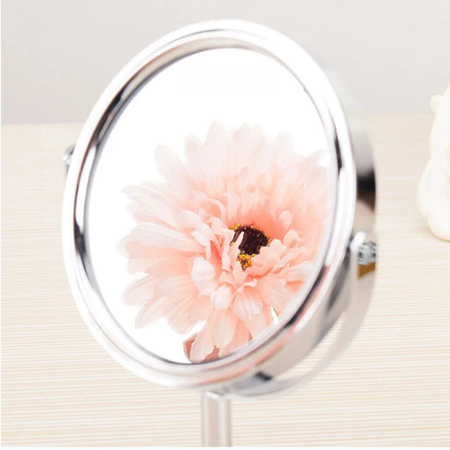 Makeup Mirror Portable Makeup Mirror Double sided Metal 3-inch 4-inch Round/Oval/1:2 Magnifying Mirror Face Rotating Mirror