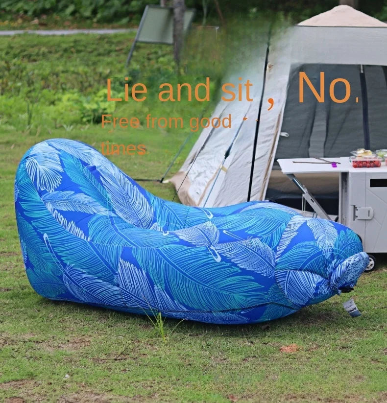 New Explosion-Proof Inflatable Lounge Chair, Light Luxury Portable Lazy Inflatable Bed That Can Sit or Lie Down, Beach, Hiking