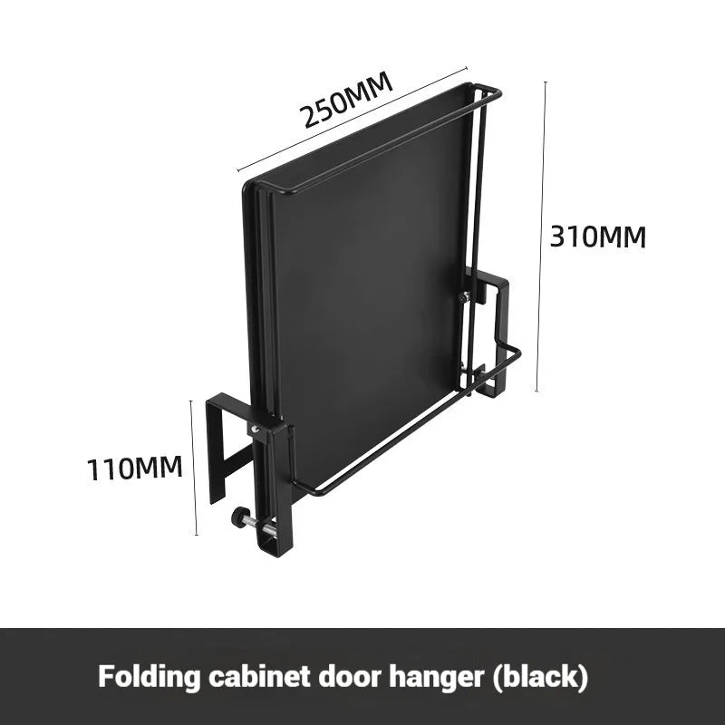 Foldable Countertop Shelf - Carbon Steel Cabinet Door Organizer with Multi-Functional Board - Space Saving Kitchen & Home Storag