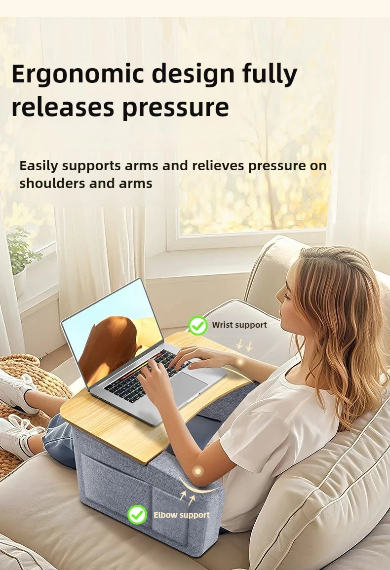 Multi-Functional Knee Laptop Desk Lazy Sofa Tray Table Bed Writing Stand Reading Gaming Table for Small Space Use