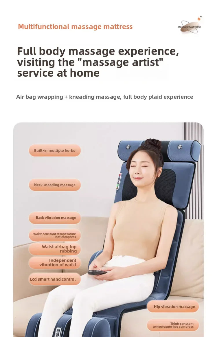 Cervical Massager Neck Waist Back Full Body Multifunctional Massage Cushion Home Recliner Electric Mattress