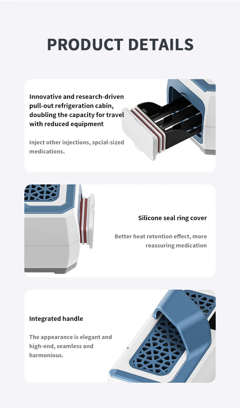 7800mAh High Quality Rechargeable Insulin Cooler Mini Fridge Portable Medical Refrigerator 5-8°C with Crossbody Bag for Travel