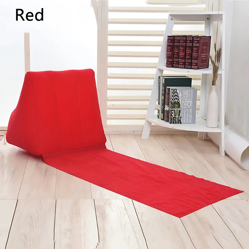 Inflatable Travel Mattress Foldable Soft Beach Mat Air Bed Chair Seat Camping Beaching Leisure Lounger Back Pillow Cushion