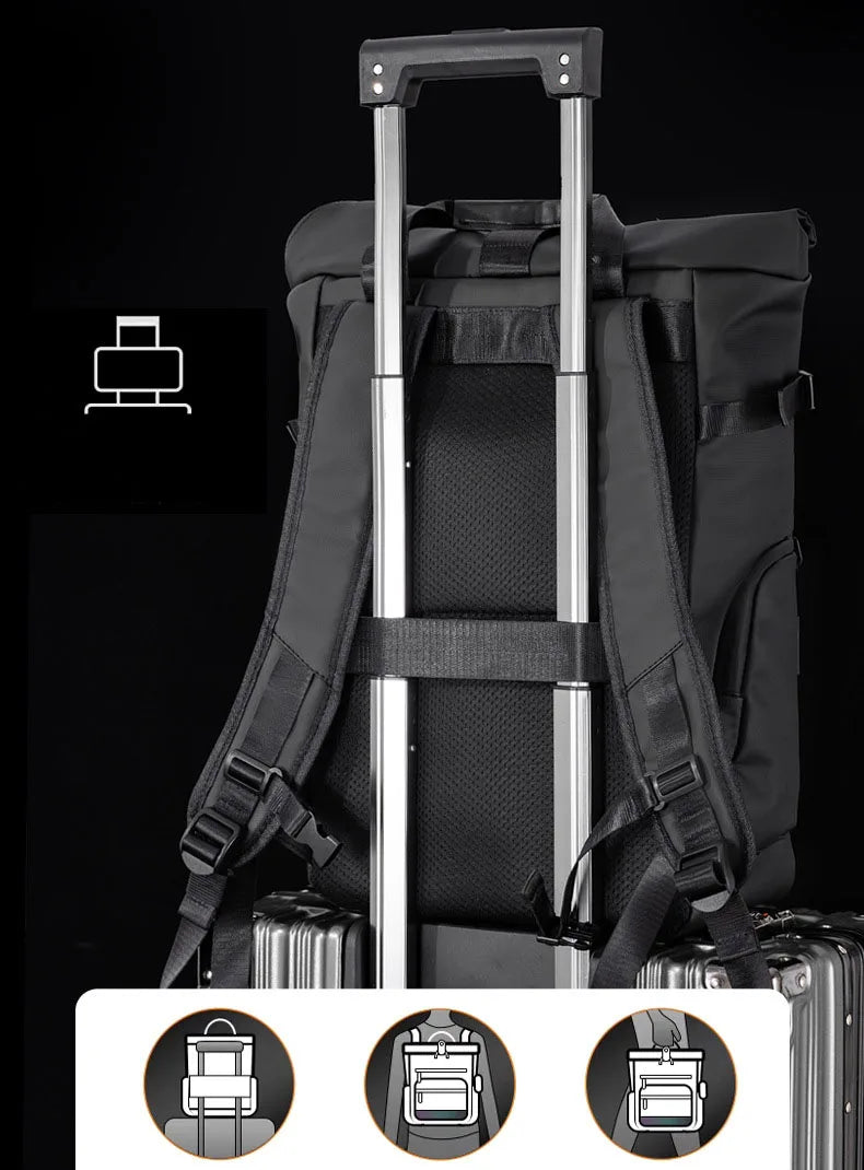 Men's Travel Bag 15.6inch Laptop Computer Backpack Outdoor Waterproof Camping Hiking School Bag College Business Rucksack