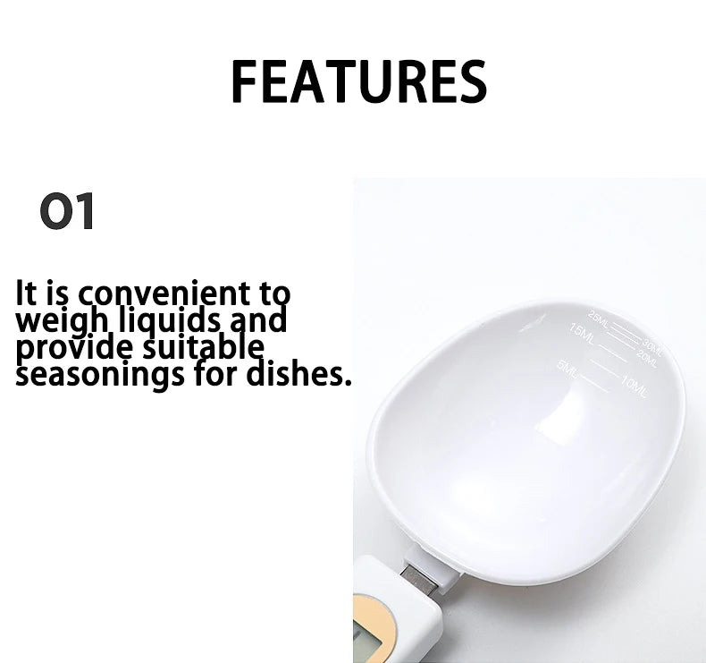 Digital Kitchen Scale Mini Spoon Scale LCD Electronic Food Scale 0.1-500g Weight Measuring Kitchen Tool For Milk Coffee Baking