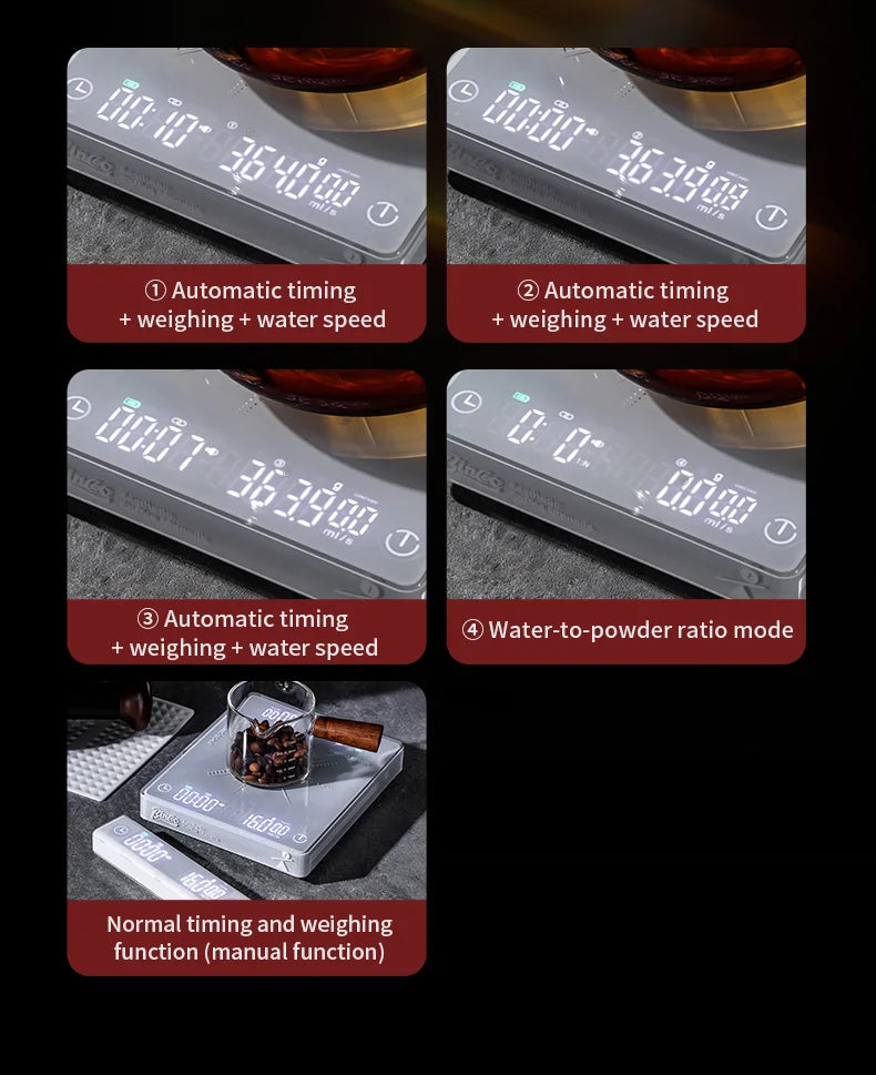 Bincoo Bluetooth Coffee Scale Precision Kitchen MINI Smart Digital Scale Small Electronic Scale Portable Barista Accessories