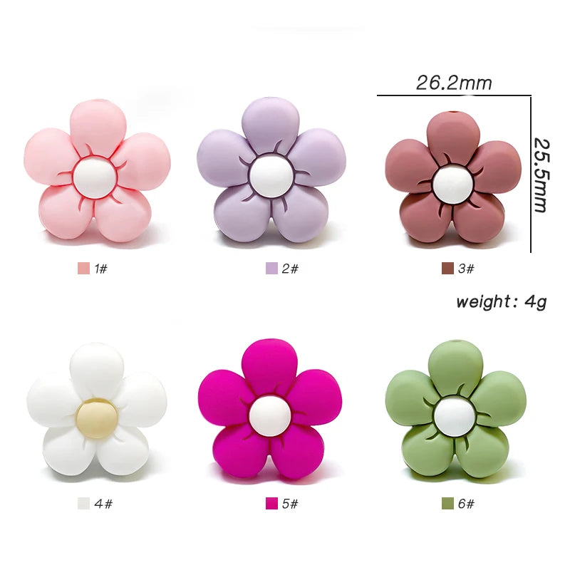 1/3/10pcs Silicone Flower Pacifier Clips Food Grade Teethers For Baby DIY Baby Soother Nursing Pacifier Chain Accessories