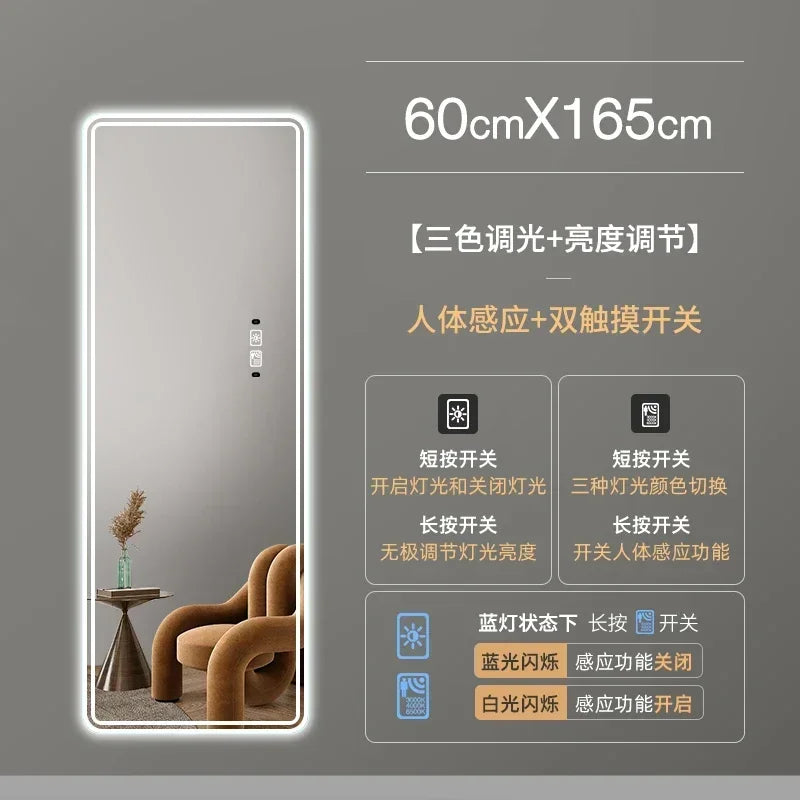 Bathroom Mirror Aestheti Full Length Hallway Large Floor Mirror Quality White Espelho Redondo Home Decorating Itemson sale