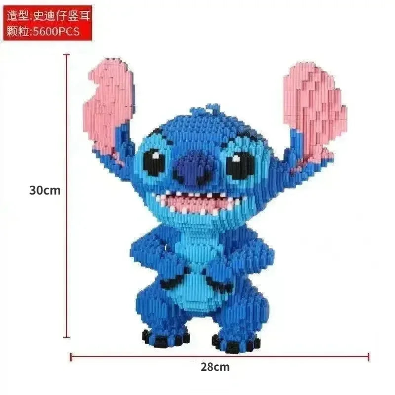 Kawaii Disney Building Block Stitch Giant Stitzer Assembly Toy Children's Birthday Gift Desk Decoration Statue Ornament Toys