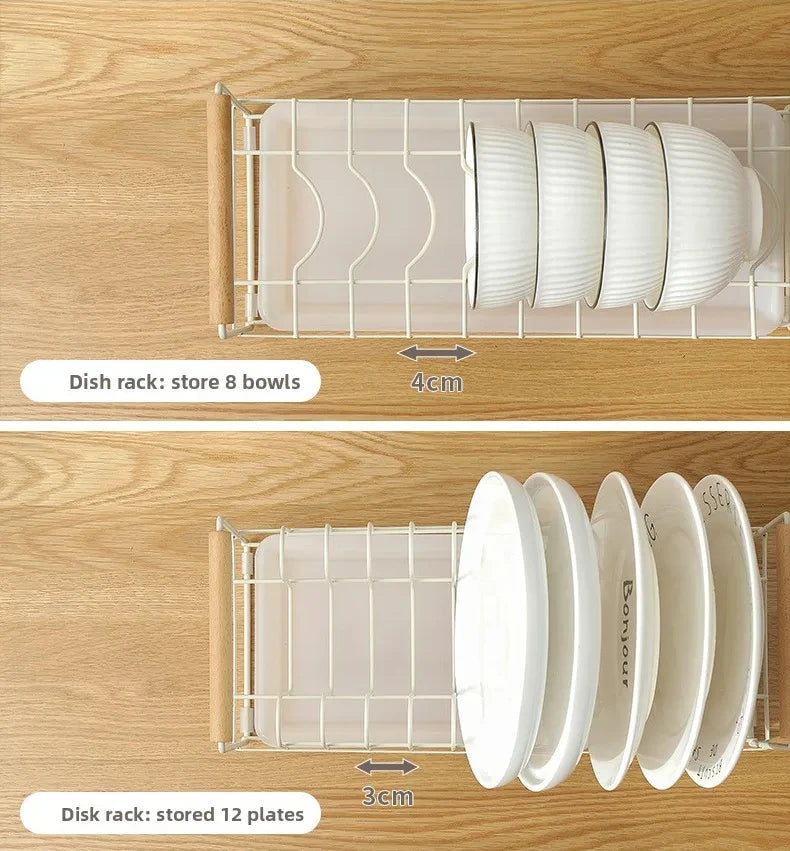 Home Kitchen Utensil Storage Kitchen Storage Rack Drainage-Free Dish Drying Rack Countertop Bowl & Utensil Storage Cabinet Rack