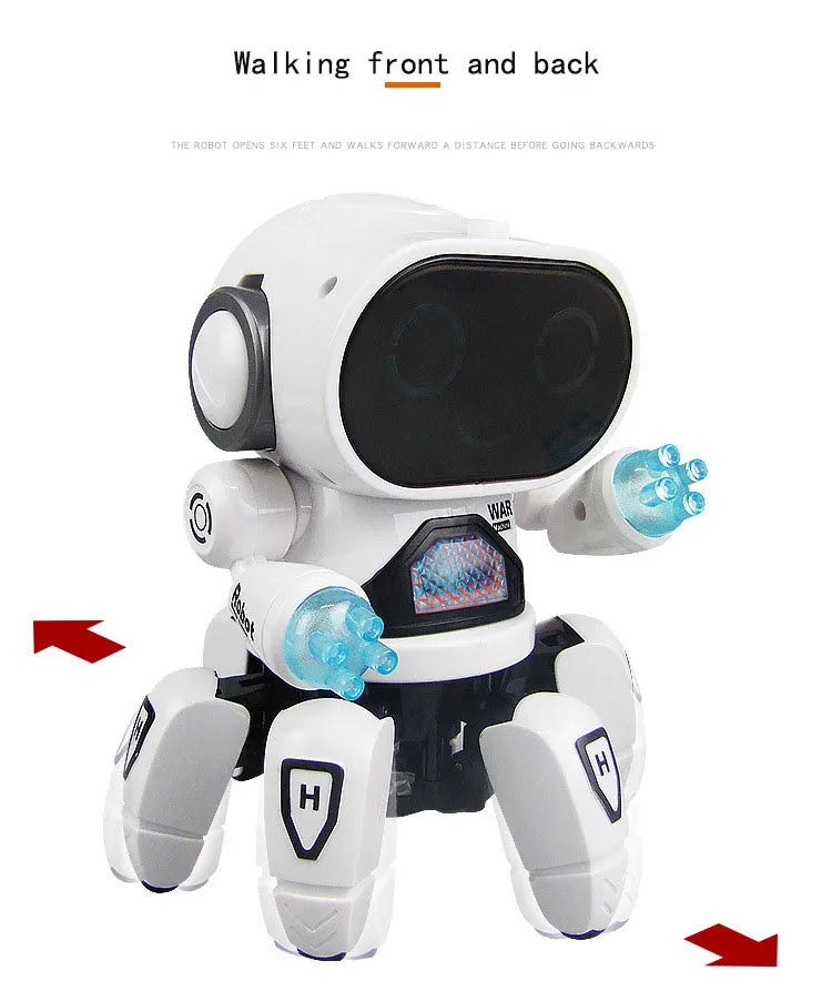 Dancing Six-claw Fish Robot Electronic toy Pet Funny Walking With Music Lightd Interaction Toys for Kids Boys' Birthday Gifts