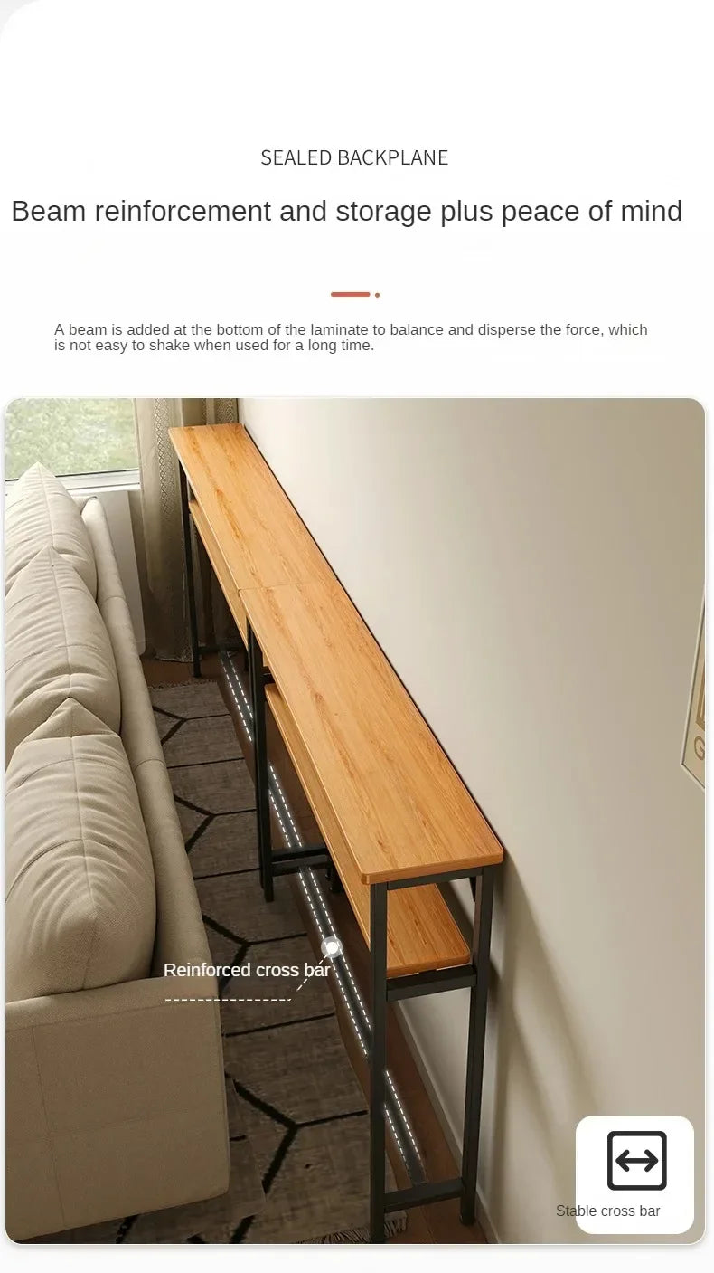 Modern Sofa Gap Table Narrow Side Table Multi-functional Living Room Tea Table Bedside Storage System Space-Saving Coffee Table