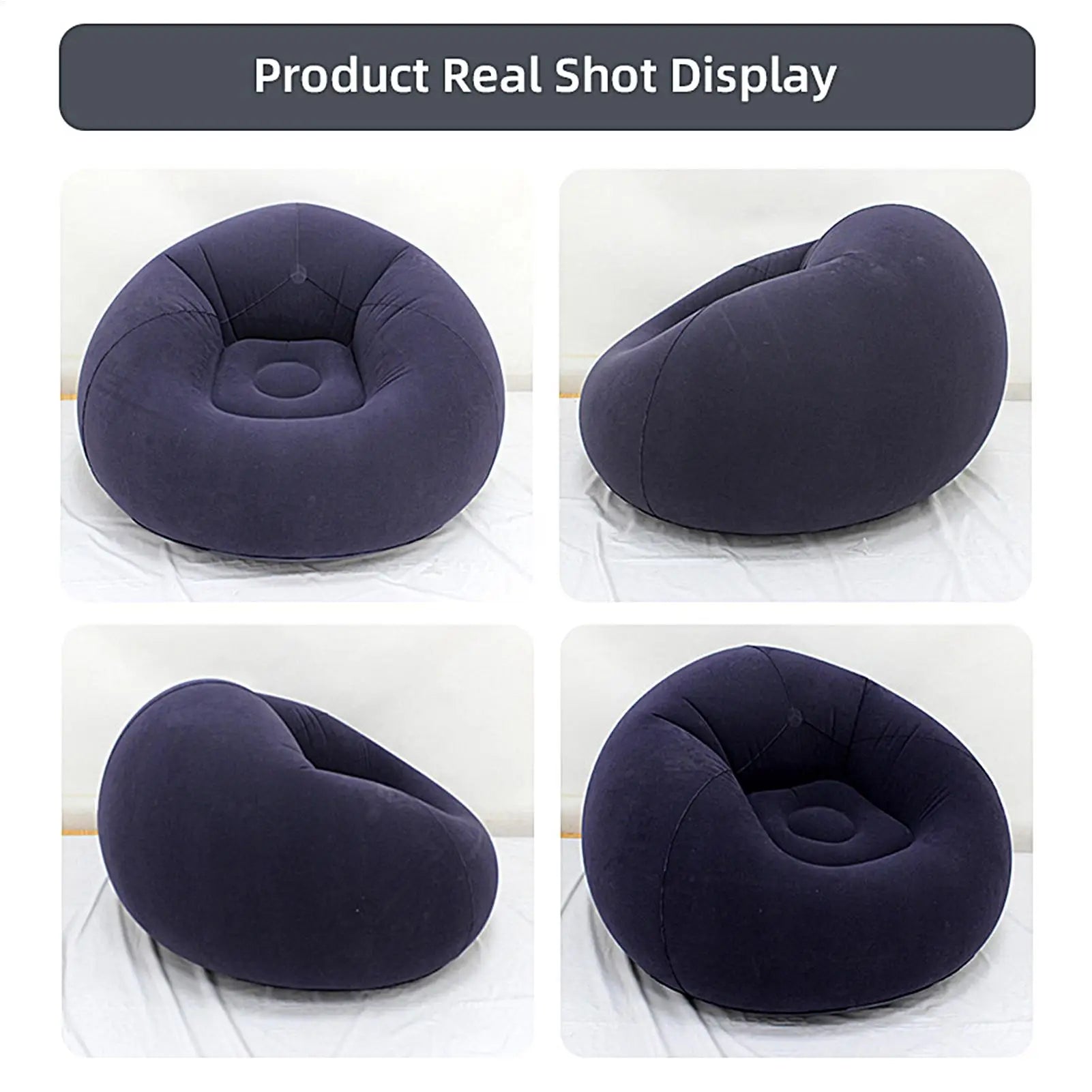 Inflatable Lazy Sofa Folding Portable Pvc Inflatable Air Chair for Living Room Outdoor Camping Convenient Beach Lounge Chair