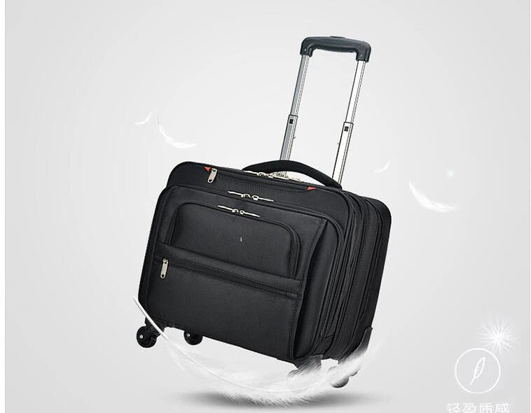 Men Business Trave Luggage Suitcase 18 inch Cabin Size Oxford Laptop Trolley bags with wheels Carry on hand luggage Suitcase bag