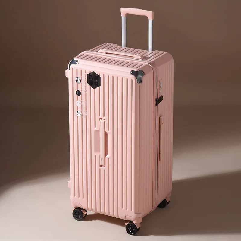 Oversized capacity suitcase student pull rod box 28 "brake wheel luggage men's women's password zipper style travel box 32