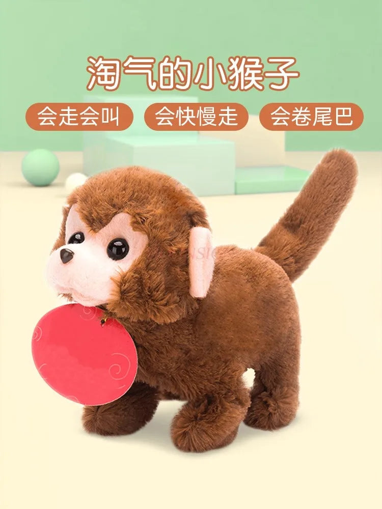 Children's toy electric monkey plush simulation pet 3-5 year old toy baby gift