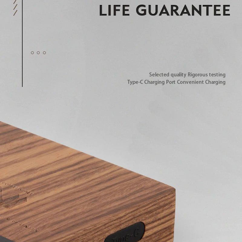 MUVNA Mini Digital Wood scale, Professional Electronic Coffee Scale for Espresso/Hand Drip Coffee 0.1g of high-precision, 2kg