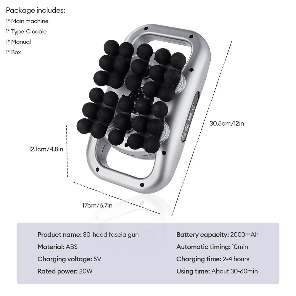 22-Head Fascia Gun High-Frequency Vibration Body Massage Gun Back and Waist Massager Neck Shoulder Massager Muscle masajeador