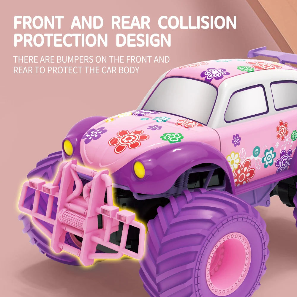 Pink RC Car Pickup Truck Electric Climbing Drop-resistant Stunt Remote Control Toy For Children Party Gift Christmas Ornament