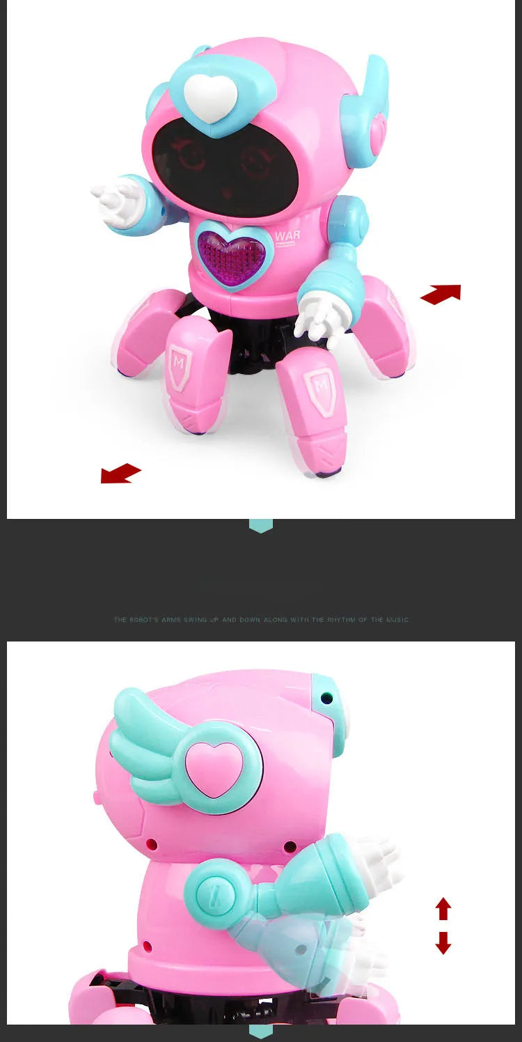 Dancing Six-claw Fish Robot Electronic toy Pet Funny Walking With Music Lightd Interaction Toys for Kids Boys' Birthday Gifts