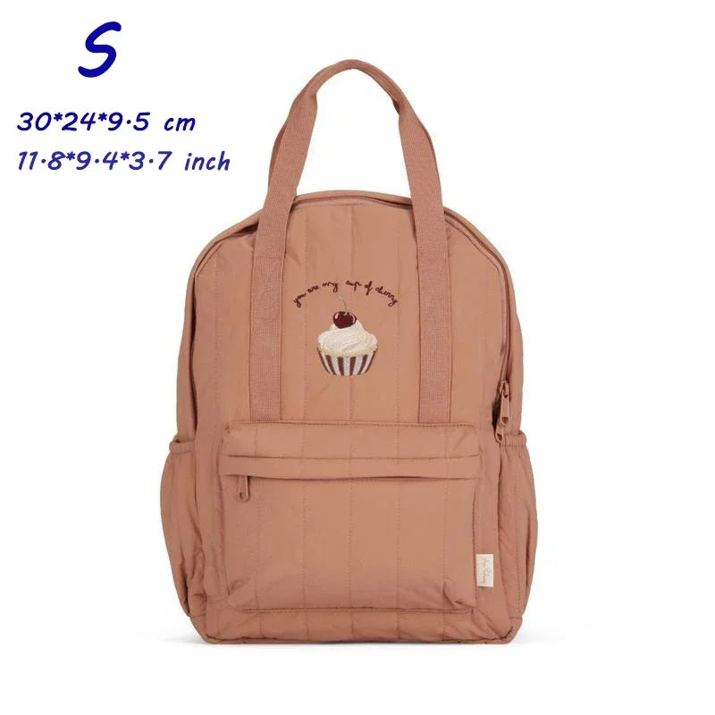 KS Brand Mommy Bag Travel Children Kid Cherry Backpack Primary Schoolbag Baby Waterproof Print Kindergarten Bags Boys Girls Gift